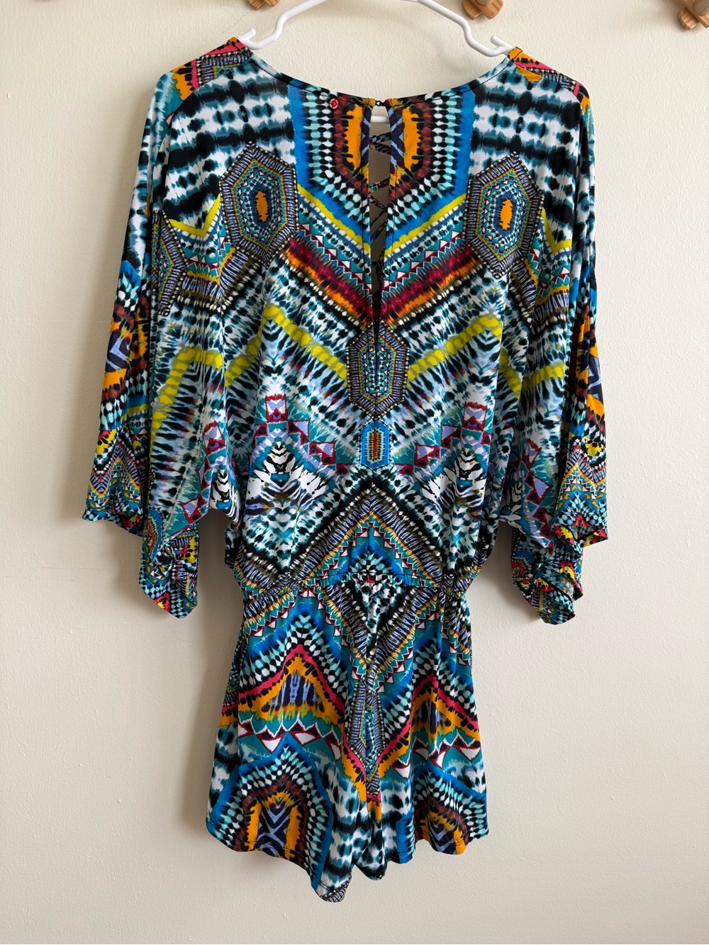 Red Carter Multicolor Aztec Print Romper - Picture 4 of 6